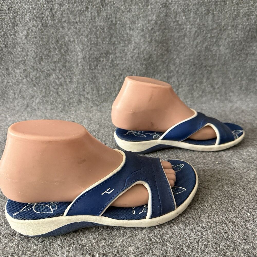 Tredz Women's Blue Sport Slide Sandals 7 Athletic Comfort Slip On Beach Sandals